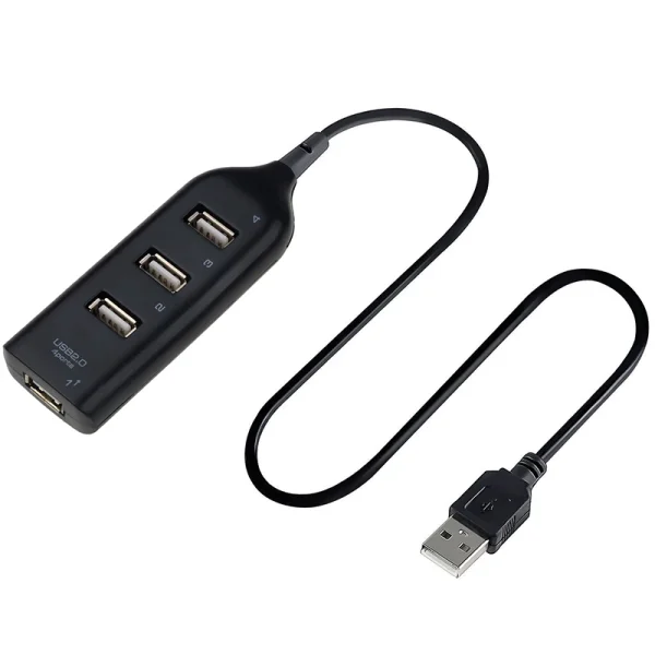 4 Port USB Hub with Cable Mini USB Splitter Hub Use Power Adapter High Speed Multiple Socket For PC Laptop Notebook Accessories