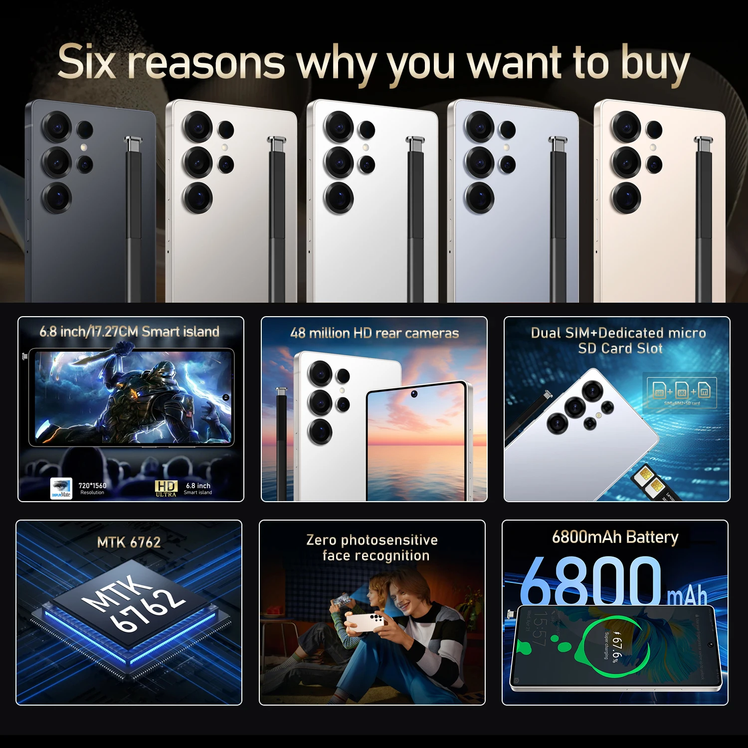 Global Version S25 Ultra Smartphone Android,6.8 inch,12GB RAM,512GB ROM,Dual SIM,Mobile phone,Google Play Store,24+48MP,6800mAh - Image 2