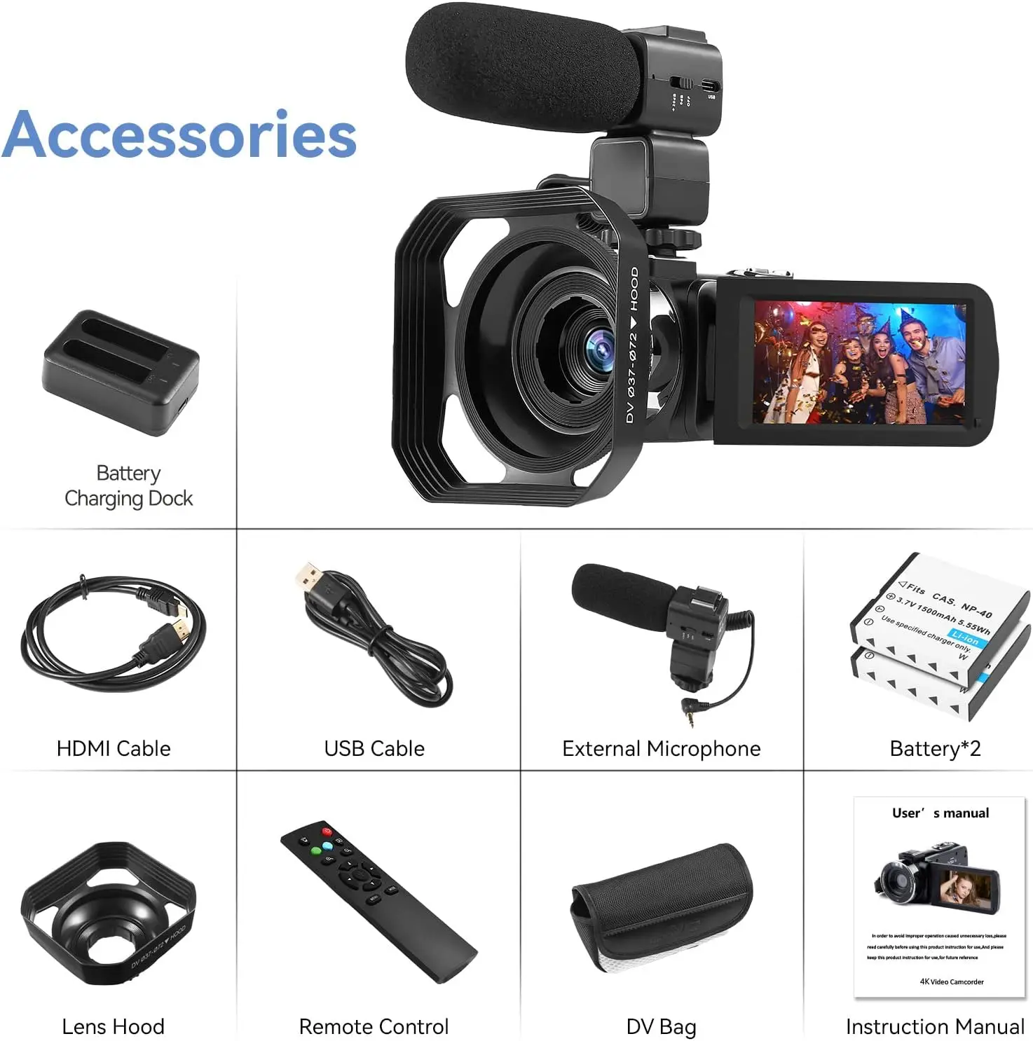 4k Video Camera Camcorder with 18X Digital Zoom,48MP Vlogging Camera for YouTube,3.0-inch IPS 270° Rotating Touchscreen,Micropho - Image 2