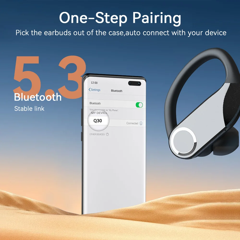 for ZTE Nubia Z70 Ultra Z60S Pro Z50S Wireless Bluetooth headset hanging ear digital display hanging sports headphones open men - Image 6