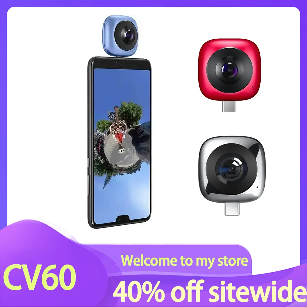 CV60 Cool Play Portable HD Panoramic Camera 360° Panoramic Camera Fisheye Planet Camera Digital Camera Video Photography - Image 2