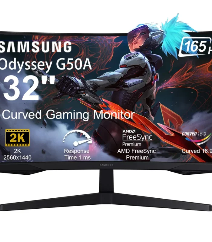 Samsung Odyssey G550A 32'' Gaming Monitor, QHD (2560 x 1440) 1Ms 165Hz Curved Monitor, AMD FreeSync Premium, Realistic HDR,Black