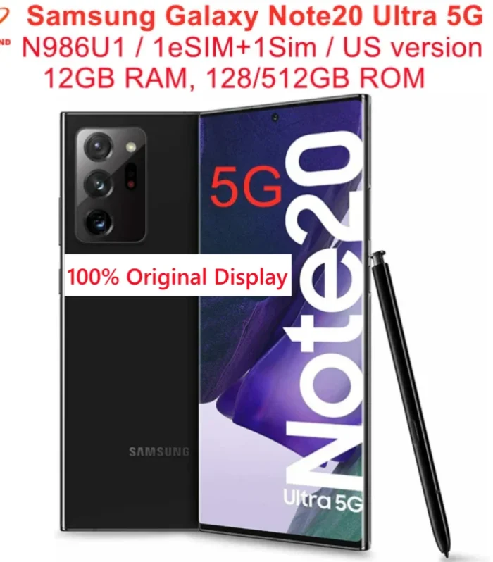 Samsung Galaxy Note 20 Ultra 5G N986U1 6.9" 12GB RAM 128/512GB Octa Core Snapdragon NFC Original Unlocked Android Mobile Phone