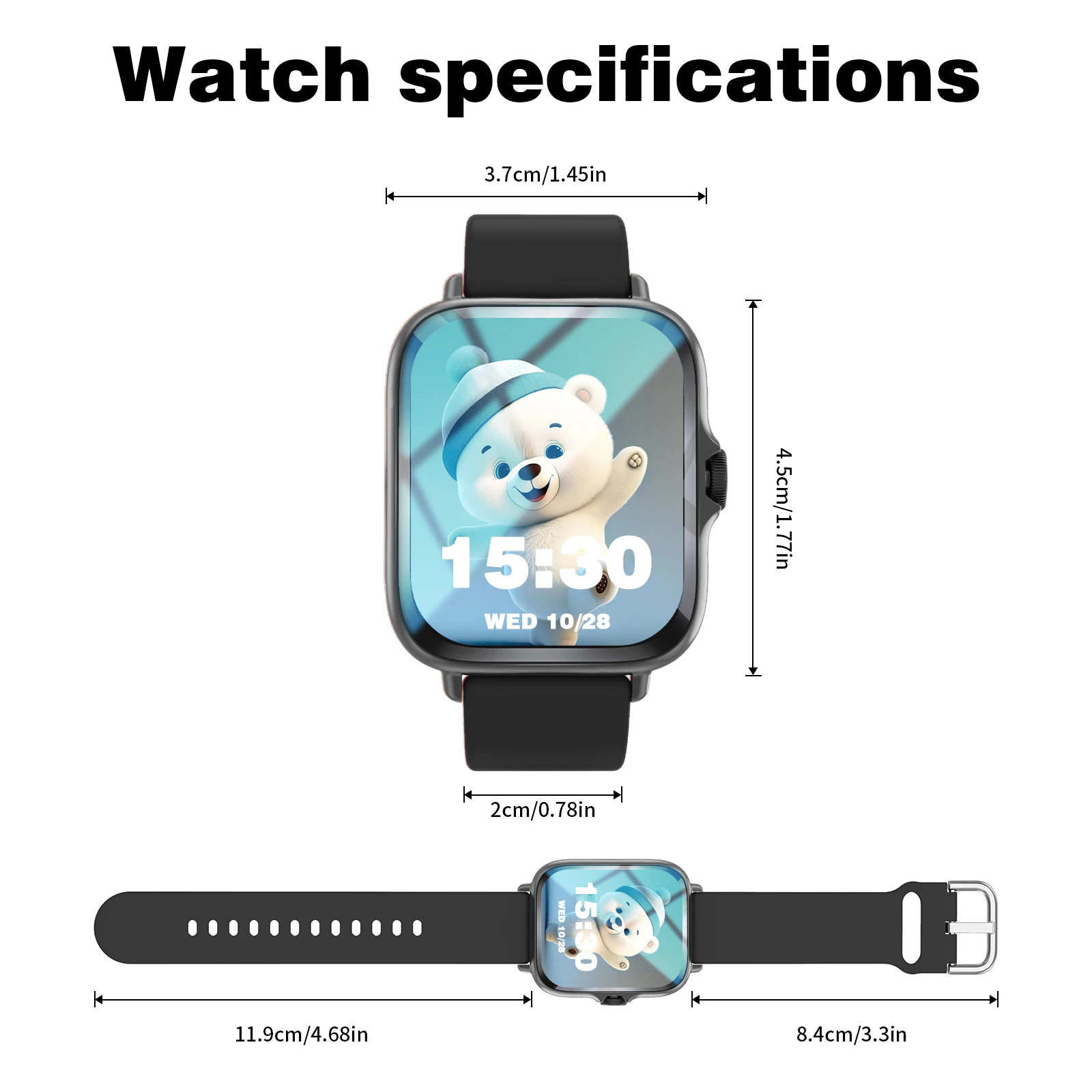 Smartwatch has call function, message notification, ultra-thin design, compatible with Android and iPhone, neutral gift, multipl - Image 2