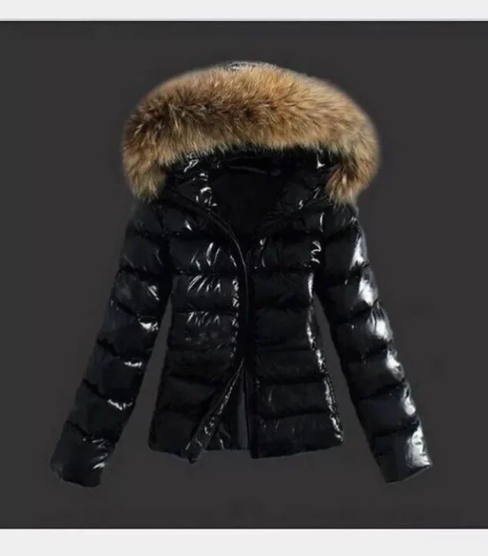 2025 Winter Jackets Women Basic Coats Fashion Faux PU Leather Winter Jackets Women Artificial Fur Collar Coat Female Outerwear