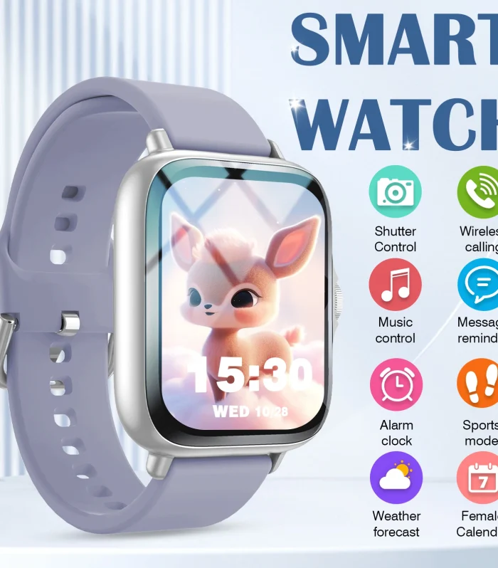 Smartwatch has call function, message notification, ultra-thin design, compatible with Android and iPhone, neutral gift, multipl