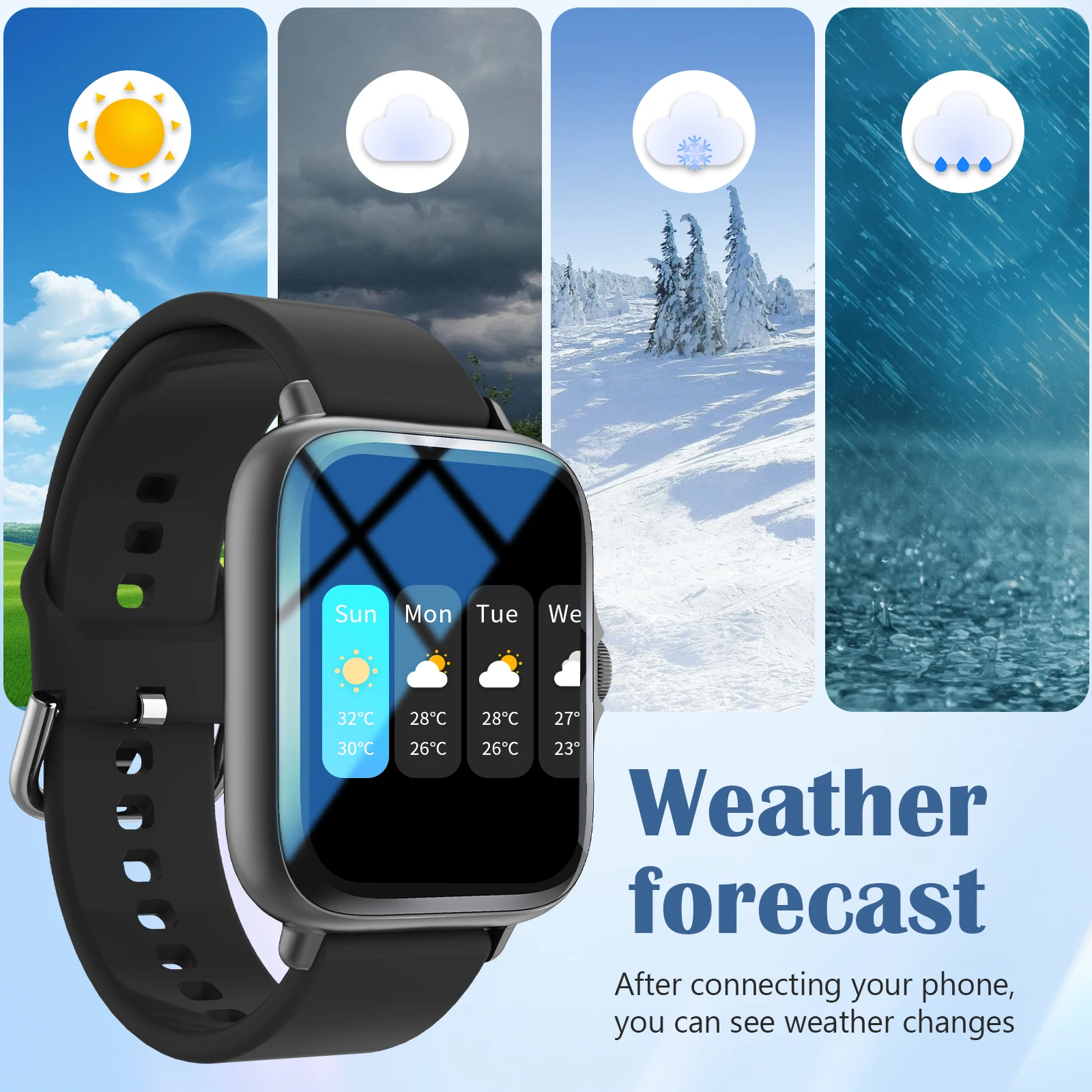 Smartwatch has call function, message notification, ultra-thin design, compatible with Android and iPhone, neutral gift, multipl - Image 3