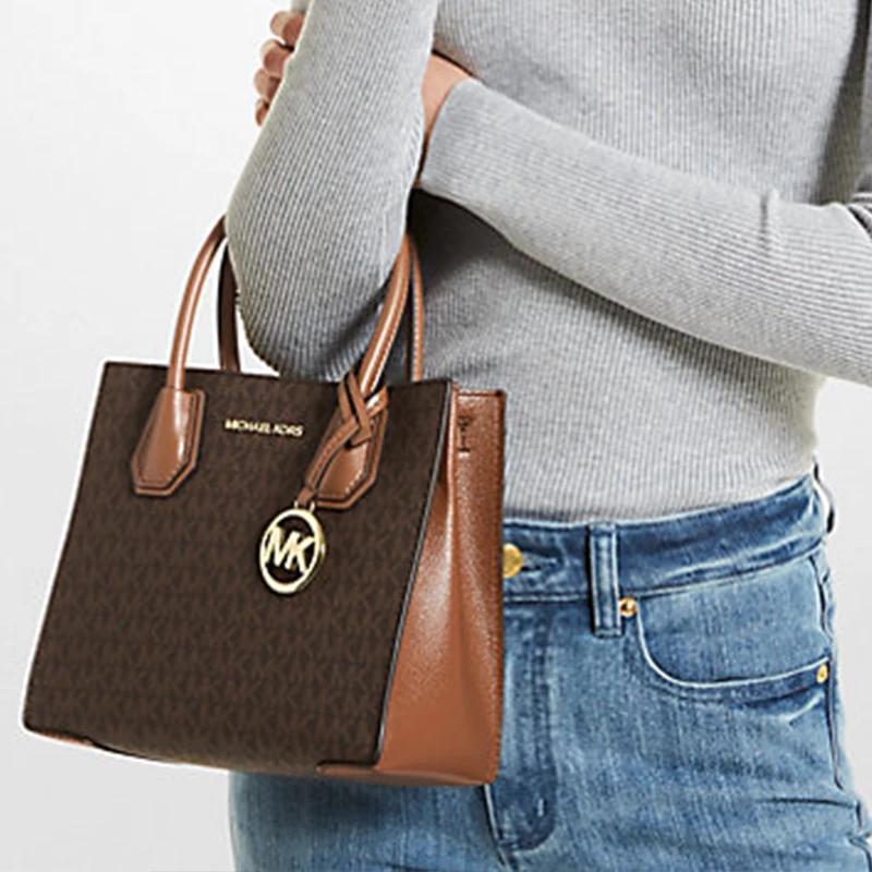 Michael Kors Mercer Medium Pvc Presbytery With Leather Crossbody Handbag For Women - Image 6