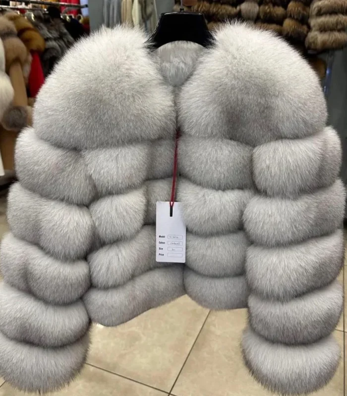 QUEENTINA Fox Fur Coat Real Winter Women'S Fashion Brown 2025 Leather And Skin Clothing Natural New In Coats & Jackets Outerwear