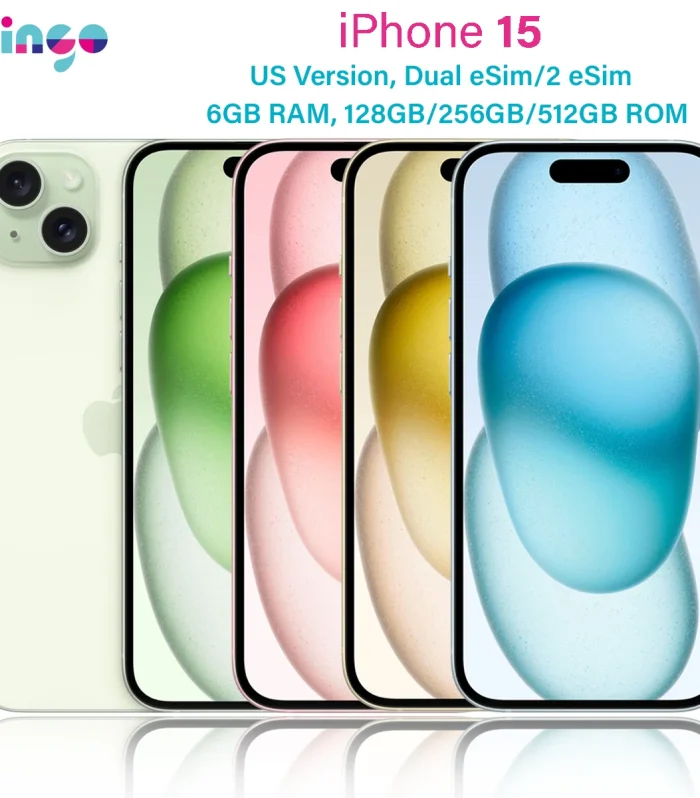 iPhone 15 A2846 128GB 256/512GB 6GB RAM 6.1" Genuine Super Retina XDR OLED Face ID A16 Bionic Dual eSIM 48MP Original Cell Phone