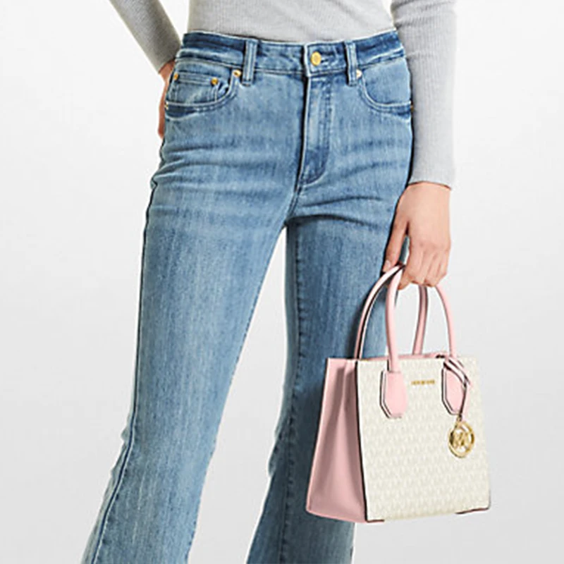 Michael Kors Mercer Medium Pvc Presbytery With Leather Crossbody Handbag For Women - Image 6